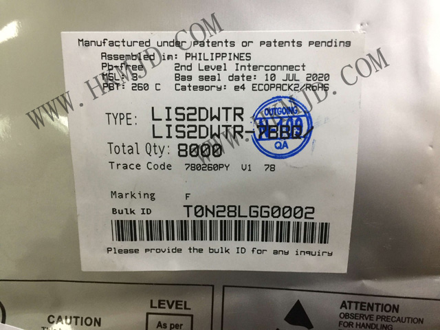 出售全新原装 ST LIS2DWTR 高性能三轴线性加速度传感器
