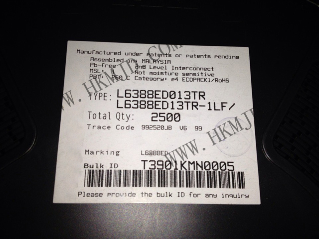 供应电源IC L6388ED L6388ED013TR 用于N通道功率MOSFET 半桥栅极驱动器