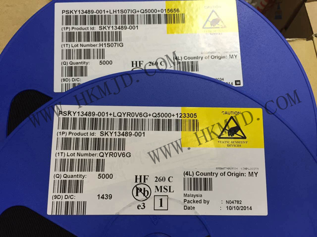 单刀双掷 SKY13489-001 RF 开关 IC .7-2.7GHz SPDT IL .3dB Iso 22dB