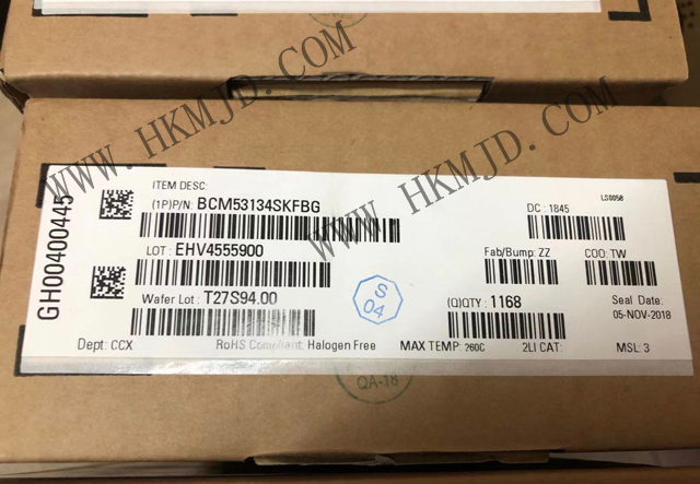 Broadcom Limited BCM53134SKFBG BCM53134S 六端口超低功耗千兆以太网交换机