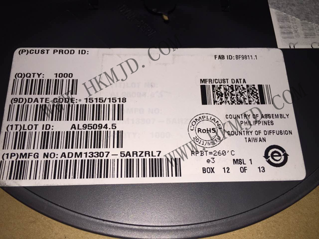 推挽式/图腾柱 ADM13307-5ARZRL7 ADM13307-5 监控器 3 通道 8-SOIC