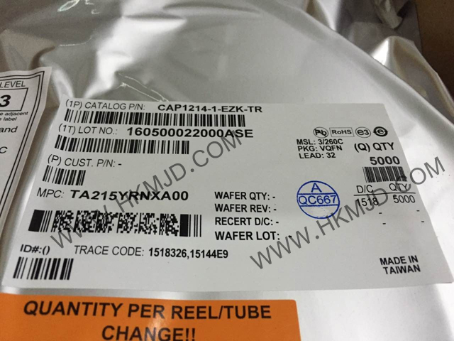 全新原装Microchip 传感器 CAP1214-1-EZK-TR 14通道 电容触摸传感器