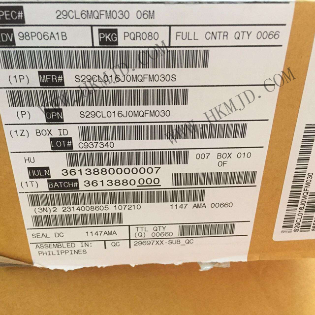 16Mb S29CL016J0MQFM030 FLASH - NOR 存储器 IC 80-PQFP（14x20）