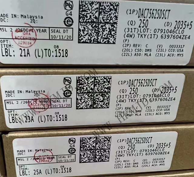 低功耗 DAC7562SDSCT DAC7562 双通道 12位数模转换器- DAC