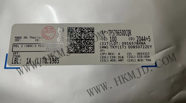 电源管理IC TPS79650DCQR TPS79650 具有使能功能的 1A、低压降稳压器