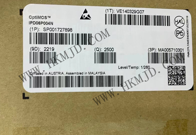 供应晶体管 IPD06P004N P沟道 MOSFET 60 V 16.4A 63W PG-TO252-3