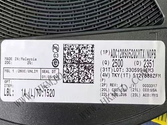 TI ADC128S052QCMTX 低功耗八通道 CMOS 12 位模数转换器