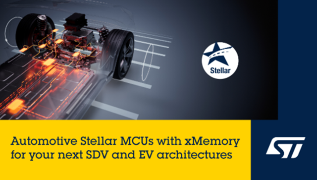 意法半导体推出内置xMemory的Stellar车规级微控制器，确保满足下一代汽车的未来需求