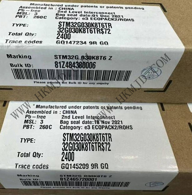 供应STM32G030K8T6TR主流超值系列MCU：高性能Arm Cortex-M0+微控制器