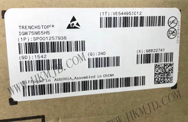 650 V【IGW75N65H5】TRENCHSTOP™ 5 H5（高速5）IGBT详细参数