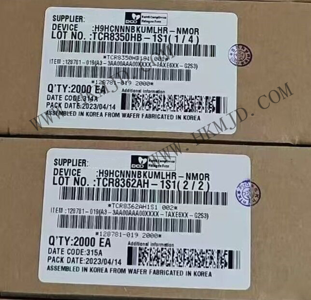 供应SK海力士H9HCNNNBKUMLHR-NMOR LPDDR4X内存芯片