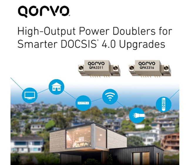 Qorvo宣布推出两款全新高输出功率倍增器QPA3311和QPA3316