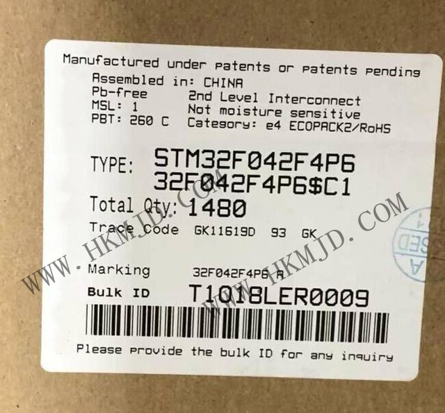 供应 ST STM32F042F4P6 高性能主流 ARM Cortex-M0 32 位微控制器