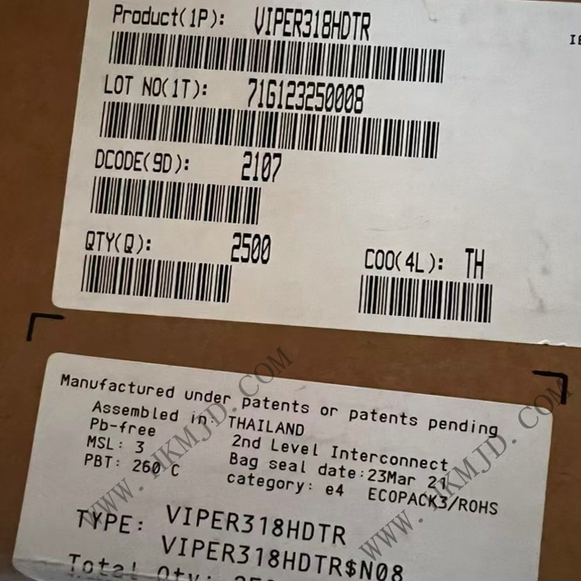 电源管理芯片 VIPER318HDTR 节能型离线高压转换器 - 意法半导体