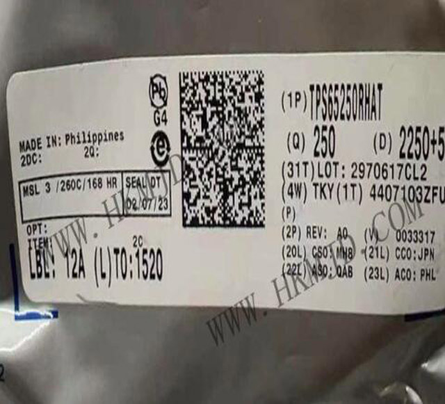 [出售原装] TPS65250RHAT (TI) 高电流、同步三路降压转换器