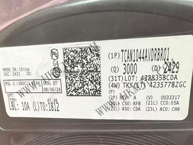 AEC-Q100认证：供应（TI）CAN收发器 TCAN1044AVDRBRQ1 汽车级 CAN FD 收发器