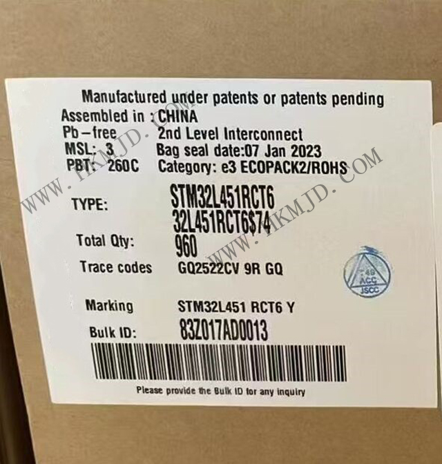 供应微控制器芯片 STM32L451RCT6，意法半导体超低功耗Cortex-M4 MCU