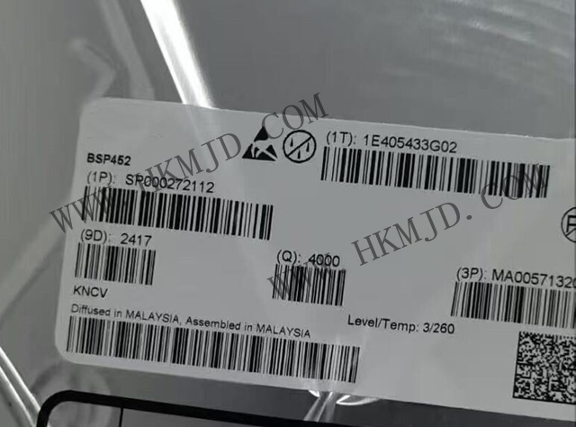 英飞凌 BSP452 车用智能高侧电源开关，集成垂直功率场效应管
